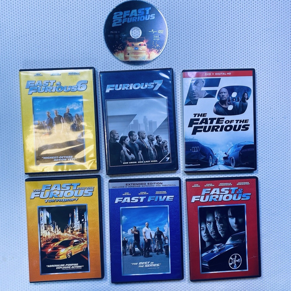 Lot of 7 The Fast and The Furious Franchise DVDs  DVD Movies